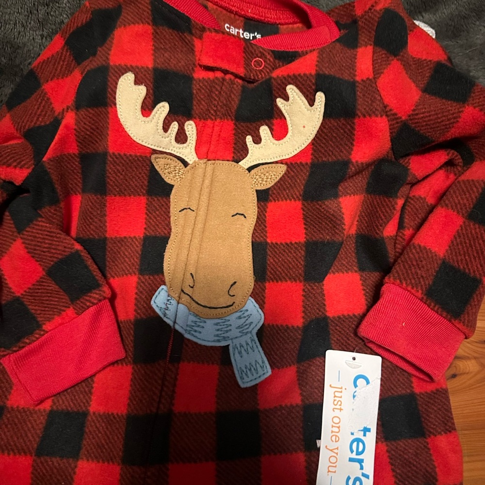 Carter's Red and Black Plaid Onesie